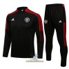 Manchester United Trainings Sweatshirt Pak Quarter-zip 2022-23 Zwart Rode - Kids